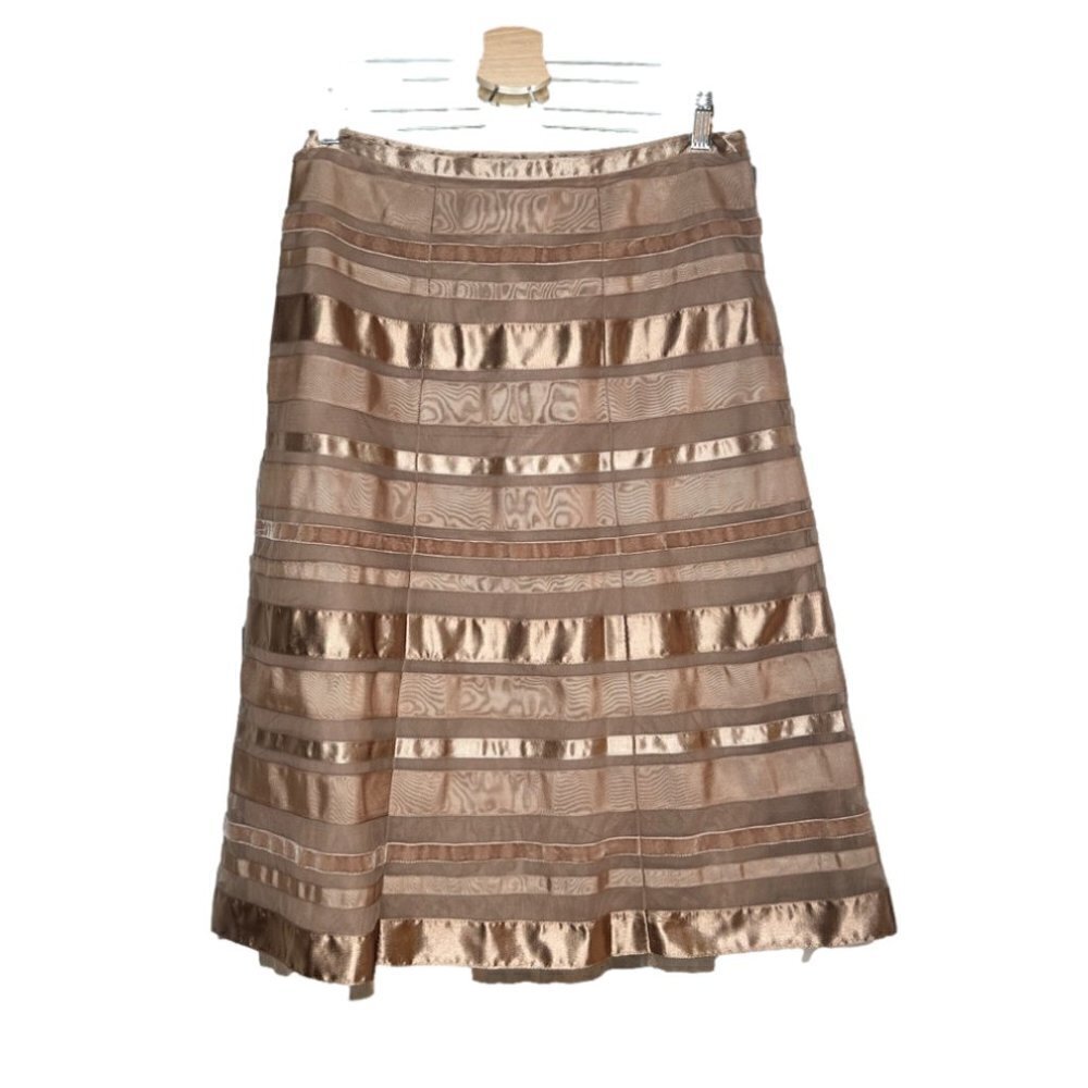 Club MONACO Brown A-Line Multi-Media Skirt Size 6